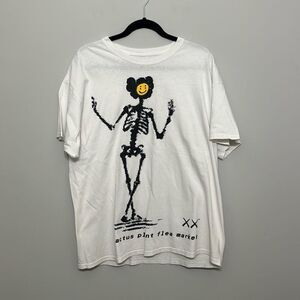 KAWS X Cactus Plant Flea Market Mens White Skeleton Short Sleeve T-Shirt Size XL